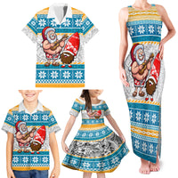 Custom Hawaii Mele Kalikimaka Family Matching Tank Maxi Dress and Hawaiian Shirt Funny Santa and Coconut Mix Kakau Pattern LT03 - Polynesian Pride