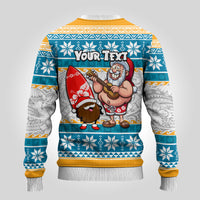 Custom Hawaii Mele Kalikimaka Ugly Christmas Sweater Funny Santa and Coconut Mix Kakau Pattern LT03 - Polynesian Pride