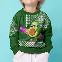 Aloha Avocado Funny Fruits Custom Kid Ugly Christmas Sweater Mix Hawaiian Kakau Tribal LT03 - Polynesian Pride