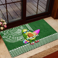 Aloha Avocado Funny Fruits Custom Rubber Doormat Mix Hawaiian Kakau Tribal LT03 - Polynesian Pride