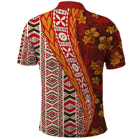 Hawaii Native Tapa Elements and Hibiscus Flowers Polo Shirt LT03 - Polynesian Pride