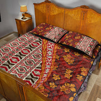 Hawaii Native Tapa Elements and Hibiscus Flowers Quilt Bed Set LT03 - Polynesian Pride