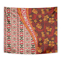 Hawaii Native Tapa Elements and Hibiscus Flowers Tapestry LT03 - Polynesian Pride