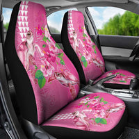 Hawaii Aloha Turtle Hibiscus and Leaves Car Seat Cover with Polynesian and Kakau Tattoos Rose Color - Polynesian Pride