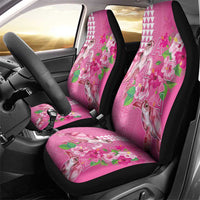 Hawaii Aloha Turtle Hibiscus and Leaves Car Seat Cover with Polynesian and Kakau Tattoos Rose Color - Polynesian Pride
