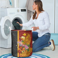 Papua New Guinea Independence Day Laundry Basket Birds-of-Paradise Melanesian Tattoos Tropical Plants LT03 - Polynesian Pride