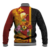 Papua New Guinea Independence Day Baseball Jacket Birds-of-Paradise Melanesian Tattoos Tropical Plants LT03 - Polynesian Pride