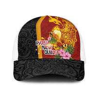 Papua New Guinea Independence Day Baseball Net Cap Birds-of-Paradise Melanesian Tattoos Tropical Plants LT03 One Size White Multicolor - Polynesian Pride