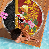 Papua New Guinea Independence Day Beach Blanket Birds-of-Paradise Melanesian Tattoos Tropical Plants LT03 - Polynesian Pride