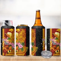 Papua New Guinea Independence Day 4 in 1 Can Cooler Tumbler Birds-of-Paradise Melanesian Tattoos Tropical Plants LT03 - Polynesian Pride
