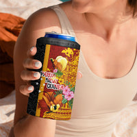 Papua New Guinea Independence Day 4 in 1 Can Cooler Tumbler Birds-of-Paradise Melanesian Tattoos Tropical Plants LT03 - Polynesian Pride