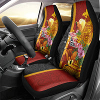 Papua New Guinea Independence Day Car Seat Cover Birds-of-Paradise Melanesian Tattoos Tropical Plants LT03 - Polynesian Pride