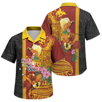 Papua New Guinea Independence Day Family Matching Mermaid Dress and Hawaiian Shirt Birds-of-Paradise Melanesian Tattoos Tropical Plants LT03 Son's Shirt Multicolor - Polynesian Pride