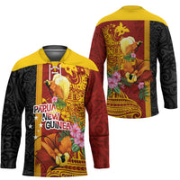 Papua New Guinea Independence Day Hockey Jersey Birds-of-Paradise Melanesian Tattoos Tropical Plants LT03 - Polynesian Pride