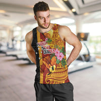 Papua New Guinea Independence Day Men Tank Top Birds-of-Paradise Melanesian Tattoos Tropical Plants LT03 Multicolor - Polynesian Pride