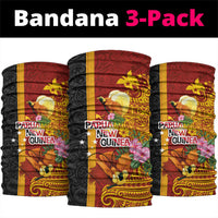 Papua New Guinea Independence Day Neck Gaiter Birds-of-Paradise Melanesian Tattoos Tropical Plants LT03 package One Size: 25*50cm Multicolor - Polynesian Pride