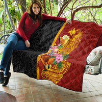 Papua New Guinea Independence Day Quilt Birds-of-Paradise Melanesian Tattoos Tropical Plants LT03 - Polynesian Pride