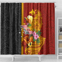 Papua New Guinea Independence Day Shower Curtain Birds-of-Paradise Melanesian Tattoos Tropical Plants LT03 - Polynesian Pride