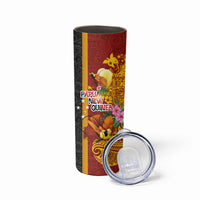 Papua New Guinea Independence Day Skinny Tumbler Birds-of-Paradise Melanesian Tattoos Tropical Plants LT03 - Polynesian Pride