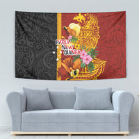 Papua New Guinea Independence Day Tapestry Birds-of-Paradise Melanesian Tattoos Tropical Plants LT03 - Polynesian Pride
