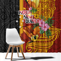 Papua New Guinea Independence Day Window Curtain Birds-of-Paradise Melanesian Tattoos Tropical Plants LT03 - Polynesian Pride