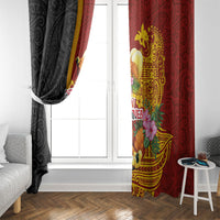 Papua New Guinea Independence Day Window Curtain Birds-of-Paradise Melanesian Tattoos Tropical Plants LT03 - Polynesian Pride