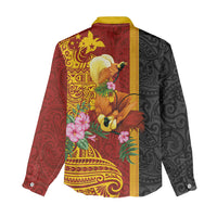 Papua New Guinea Independence Day Women Casual Shirt Birds-of-Paradise Melanesian Tattoos Tropical Plants LT03 - Polynesian Pride