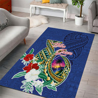 Guam Chamorro Area Rug Tribal Latte Stone and Seal Artwork Polynesian Patterns LT03 - Polynesian Pride