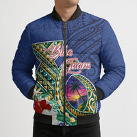 Guam Chamorro Bomber Puffer Jacket Tribal Latte Stone and Seal Artwork Polynesian Patterns LT03 - Polynesian Pride