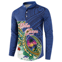 Guam Chamorro Button Sweatshirt Tribal Latte Stone and Seal Artwork Polynesian Patterns LT03 - Polynesian Pride