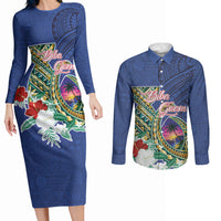Guam Chamorro Couples Matching Long Sleeve Bodycon Dress and Long Sleeve Button Shirt Tribal Latte Stone and Seal Artwork Polynesian Patterns LT03 Multicolor - Polynesian Pride