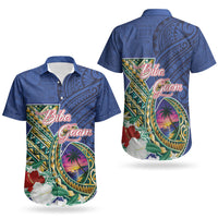 Guam Chamorro Couples Matching Short Sleeve Bodycon Dress and Hawaiian Shirt Tribal Latte Stone and Seal Artwork Polynesian Patterns LT03 - Polynesian Pride