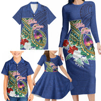 Guam Chamorro Family Matching Long Sleeve Bodycon Dress and Hawaiian Shirt Tribal Latte Stone and Seal Artwork Polynesian Patterns LT03 - Polynesian Pride