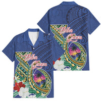 Guam Chamorro Family Matching Mermaid Dress and Hawaiian Shirt Tribal Latte Stone and Seal Artwork Polynesian Patterns LT03 Dad's Shirt - Short Sleeve Multicolor - Polynesian Pride
