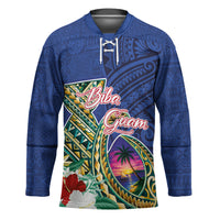Guam Chamorro Hockey Jersey Tribal Latte Stone and Seal Artwork Polynesian Patterns LT03 Unisex Multicolor - Polynesian Pride