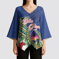 Guam Chamorro Kimono Sleeve Blouse Tribal Latte Stone and Seal Artwork Polynesian Patterns LT03 - Polynesian Pride