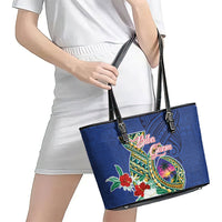 Guam Chamorro Leather Tote Bag Tribal Latte Stone and Seal Artwork Polynesian Patterns LT03 - Polynesian Pride