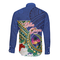 Guam Chamorro Long Sleeve Button Shirt Tribal Latte Stone and Seal Artwork Polynesian Patterns LT03 - Polynesian Pride