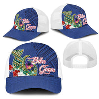 Guam Chamorro Mesh Trucker Cap Tribal Latte Stone and Seal Artwork Polynesian Patterns LT03 - Polynesian Pride