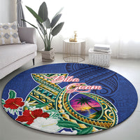 Guam Chamorro Round Carpet Tribal Latte Stone and Seal Artwork Polynesian Patterns LT03 - Polynesian Pride