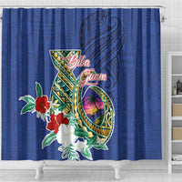 Guam Chamorro Shower Curtain Tribal Latte Stone and Seal Artwork Polynesian Patterns LT03 - Polynesian Pride