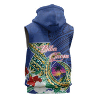 Guam Chamorro Sleeveless Hoodie Tribal Latte Stone and Seal Artwork Polynesian Patterns LT03 - Polynesian Pride