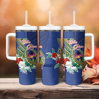Guam Chamorro Tumbler With Handle Tribal Latte Stone and Seal Artwork Polynesian Patterns LT03 - Polynesian Pride