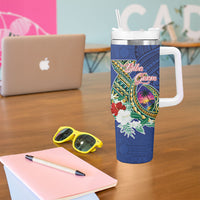 Guam Chamorro Tumbler With Handle Tribal Latte Stone and Seal Artwork Polynesian Patterns LT03 - Polynesian Pride