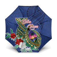 Guam Chamorro Umbrella Tribal Latte Stone and Seal Artwork Polynesian Patterns LT03 One Size Folded 11.42 inch Opened Diameter 37.4 inch Multicolor - Polynesian Pride