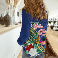 Guam Chamorro Women Casual Shirt Tribal Latte Stone and Seal Artwork Polynesian Patterns LT03 - Polynesian Pride