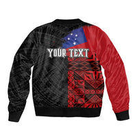 Personalised Samoa 685 Bomber Jacket Siapo Pattern and Samoa Flag Design