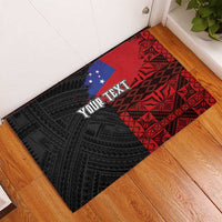 Personalised Samoa 685 Rubber Doormat Siapo Pattern and Samoa Flag Design