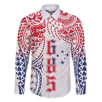 Samoa 685 Art Traditional Tattoo Pattern Family Matching Tank Maxi Dress and Hawaiian Shirt Gradient Color