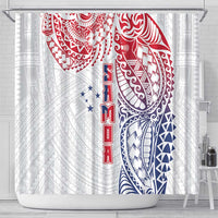 Samoa 685 Art Traditional Tattoo Pattern Shower Curtain Gradient Color